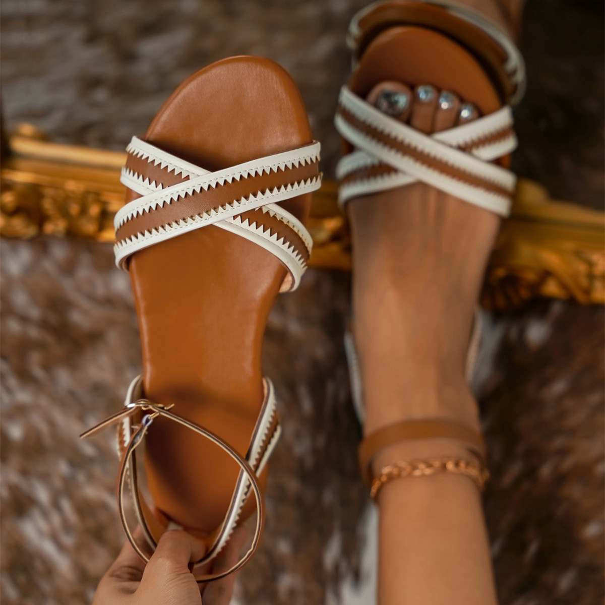 Women's Sandals Heels High Heels Dress Shoes Boho Bohemia, White