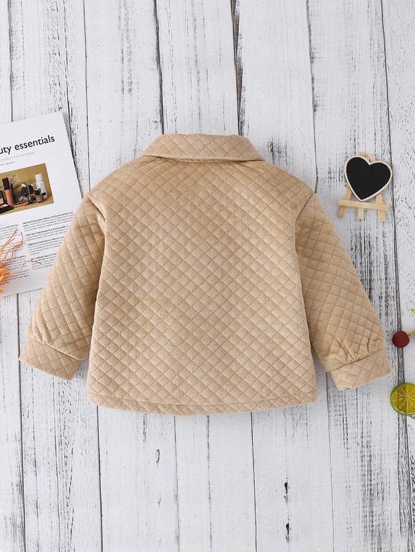 Toddler Boys Two Tone Flap Pocket Quilted Coat SHE