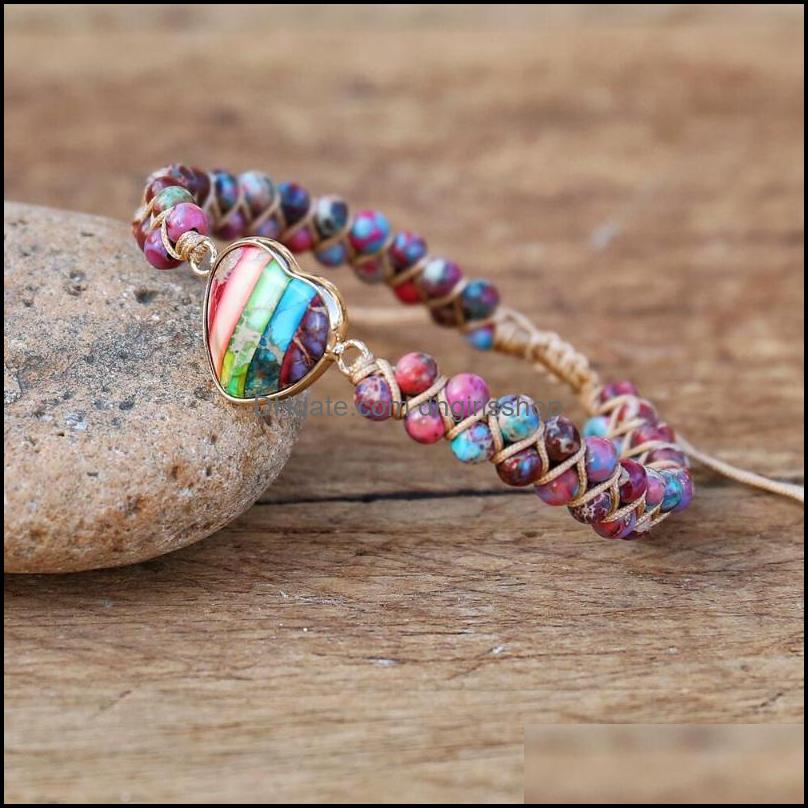 Charm Bracelets Jewelry Natural Stone Handmade Imperial Beaded Braided Heart Shape Bohemia Bracelet Dh3Js
Charm Bracelets Jewelry Natural Stone Handmade Imperial Beaded Braided Heart Shape Bohemia Bracelet Dh3Js