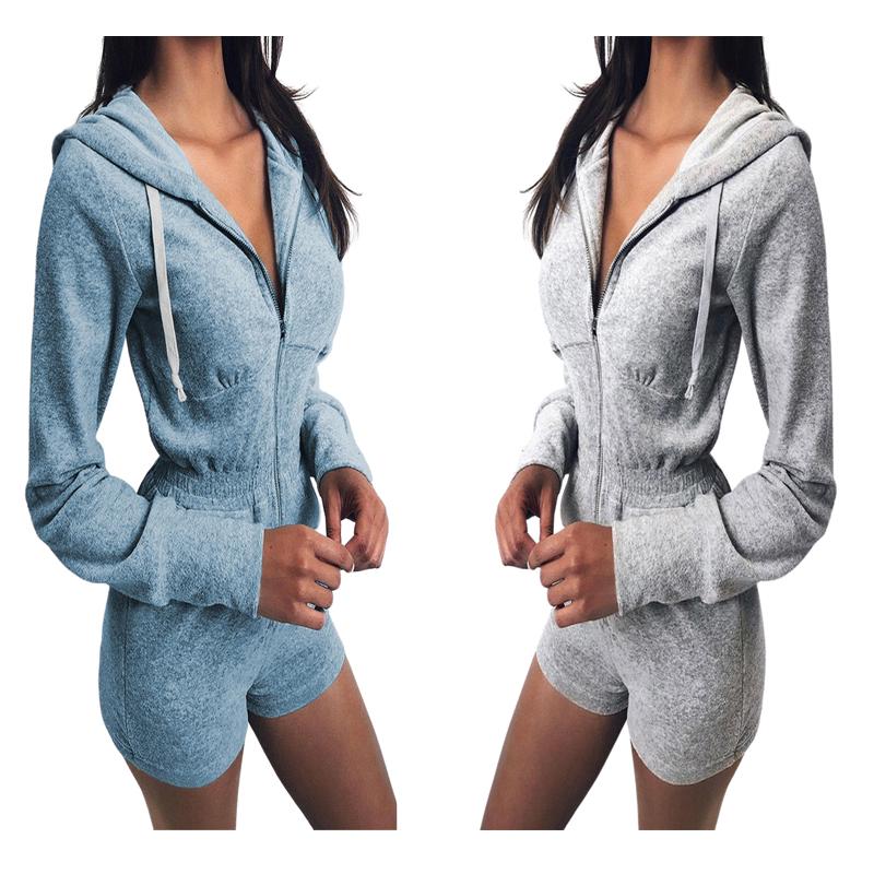 Women' Jumpsuits & Rompers Women Long Sleeve Hooded Zip Up Playsuit Solid Color Ladies High Waist Elastic Jumpsuit, Blue
Women' Jumpsuits & Rompers Women Long Sleeve Hooded Zip Up Playsuit Solid Color Ladies High Waist Elastic Jumpsuit, Blue