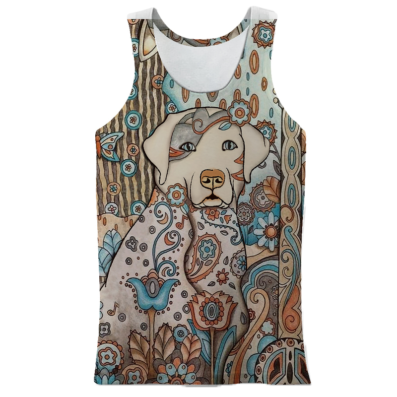 Summer 3D Print Men's Vest Dog Pattern Bodybuilding Fitness Clothing masculina Sleeveless vest S-7XL 220331