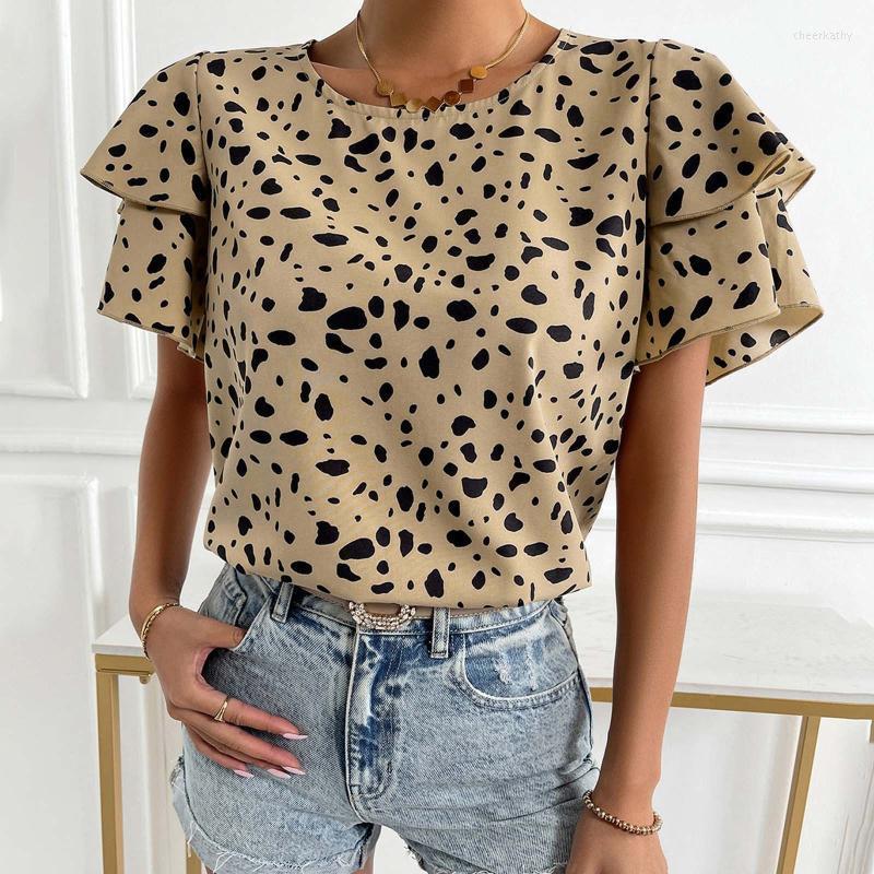 Women' Blouses & Shirts Leopard Chiffon Women Elegant Office Lady Summer O Neck Pleated Short Sleeve Blouse Tops Blusa FemininaWomen' Chee, Khaki
Women' Blouses & Shirts Leopard Chiffon Women Elegant Office Lady Summer O Neck Pleated Short Sleeve Blouse Tops Blusa FemininaWomen' Chee, Khaki