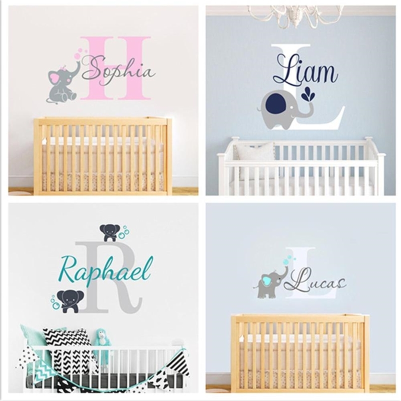 Custom Personalized Name Decal Wall Decals Baby Bedroom Elephant Vinyl Deorl Kid Boys Girls Room Name Nursery Decoration XY001 220613
Custom Personalized Name Decal Wall Decals Baby Bedroom Elephant Vinyl Deorl Kid Boys Girls Room Name Nursery Decoration XY001 220613