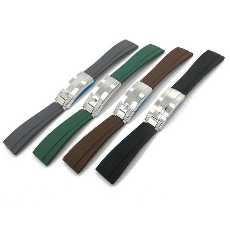 High Quality Watch Bracelet Mens Rubber Watch Band For Rolex Daytona Black Water Ghost 20mm Silicone Strap Replacement Watchband
