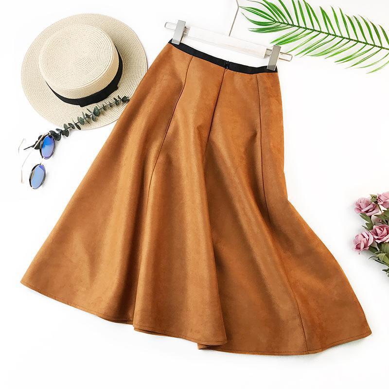 Skirts Autumn Winter Vintage OL Suede Skirt Female 2022 Midi Long Elegant Korean High Waist Women Gray Blue A-line Pleated
Skirts Autumn Winter Vintage OL Suede Skirt Female 2022 Midi Long Elegant Korean High Waist Women Gray Blue A-line Pleated