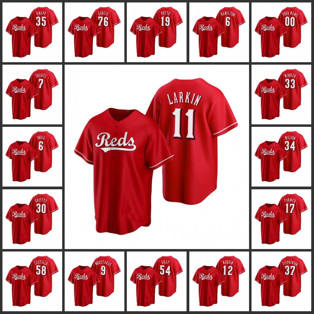Cincinnati''Reds''Men Women Youth Joey Votto Eugenio Suarez Michael Lorenzen Jonathan India Eugenio Suarez Custom Scarlet''Replica''Jersey
Cincinnati''Reds''Men Women Youth Joey Votto Eugenio Suarez Michael Lorenzen Jonathan India Eugenio Suarez Custom Scarlet''Replica''Jersey