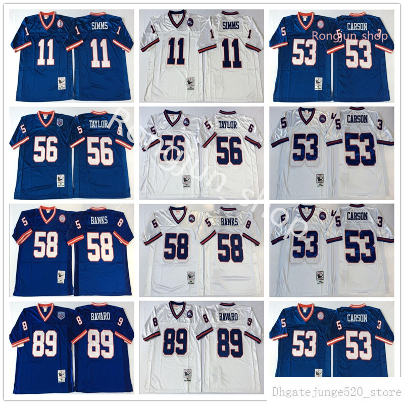 NCAA Men Football 11 Phil Simms 53 Harry Carson 56 Lawrence Taylor 58 Carl Banks 89 Mark Bavaro Jerseys Vintage Embroidery Top Quality, As picture
NCAA Men Football 11 Phil Simms 53 Harry Carson 56 Lawrence Taylor 58 Carl Banks 89 Mark Bavaro Jerseys Vintage Embroidery Top Quality, As picture