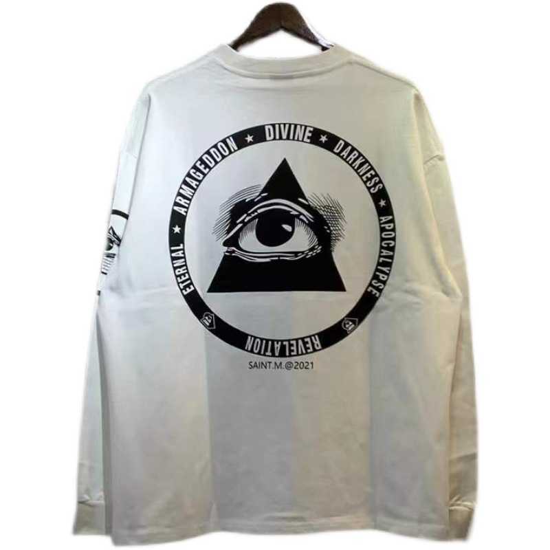 Men' Hoodies Saint youth spring and autumn alphabet printed high street loose oversize casual round neck long sleeve T-shirt bottomed shirt, White
Men' Hoodies Saint youth spring and autumn alphabet printed high street loose oversize casual round neck long sleeve T-shirt bottomed shirt, White