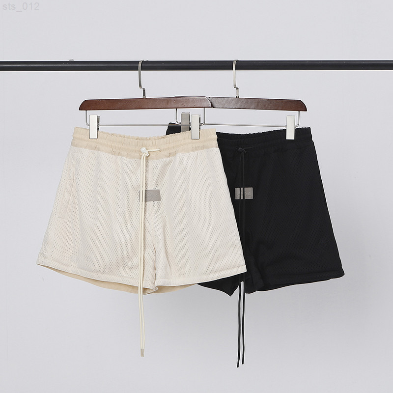 New Europe American High Street Tide Brand Basketball Shorts Summer High Street Shorts FOG Mesh Drawstring Loose Sports ShortsT220716