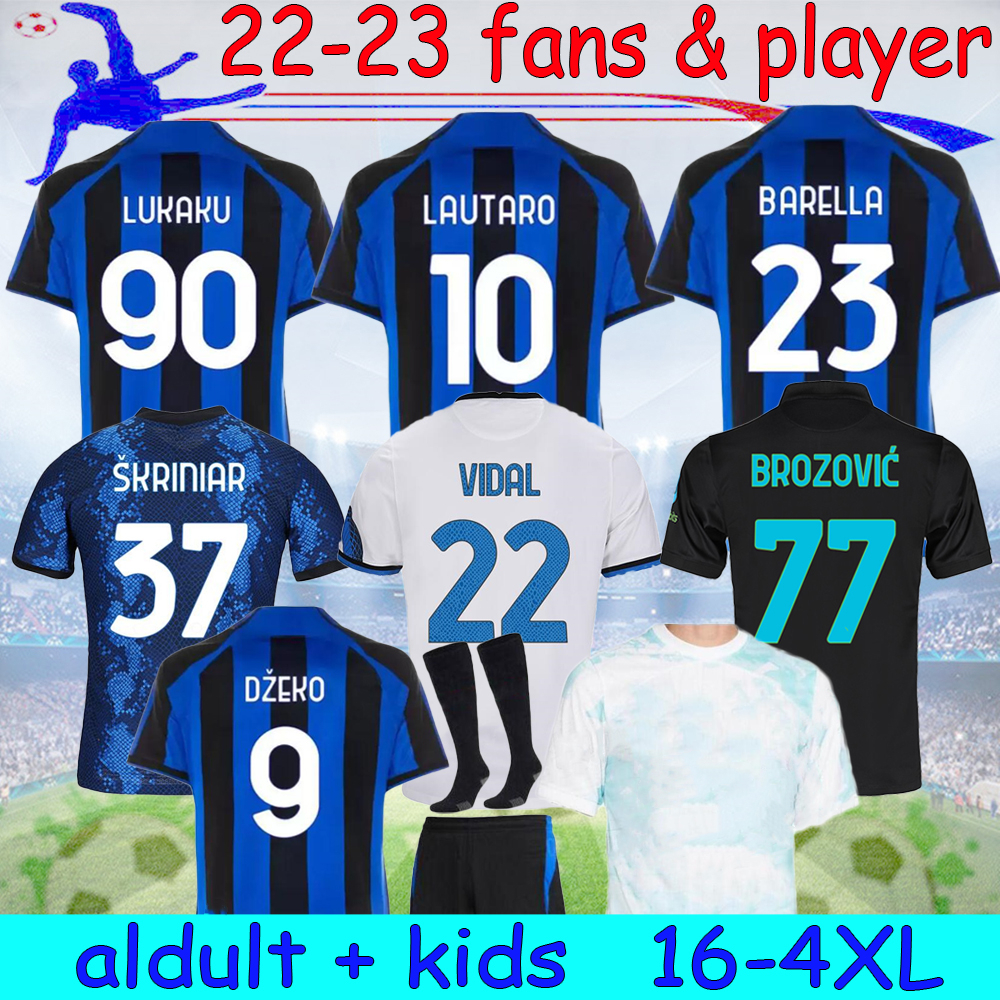 2022 2023 LAUTARO LUKAKU soccer jerseys DYBALA BARELLA MILAN J. CORREA INTERS 22 23 football shirt CALHANOGLU GAGLIARDINI Men Kids Kit uniform tops 16-4XL, 22-23 home fans
2022 2023 LAUTARO LUKAKU soccer jerseys DYBALA BARELLA MILAN J. CORREA INTERS 22 23 football shirt CALHANOGLU GAGLIARDINI Men Kids Kit uniform tops 16-4XL, 22-23 home fans