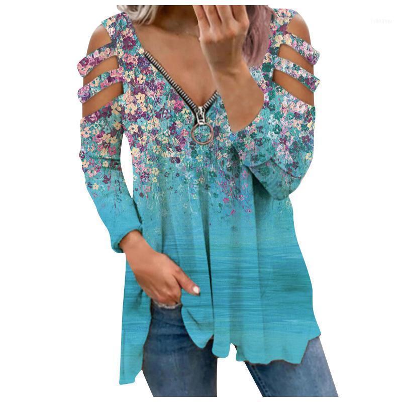 Women' Blouses & Shirts Plus Size Womens Tops And Womes Floral V-neck Zipper Hollow Out Strapless Long Sleeve Blusas Mujer De Moda 2022
Women' Blouses & Shirts Plus Size Womens Tops And Womes Floral V-neck Zipper Hollow Out Strapless Long Sleeve Blusas Mujer De Moda 2022