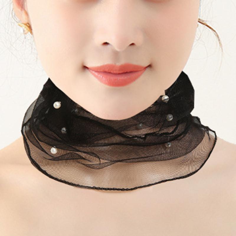 Scarves Lace Beaded Scarf Elegant Women Mesh Fake Pearl Collar Spring Summer Sun Protection Female Accessories
Scarves Lace Beaded Scarf Elegant Women Mesh Fake Pearl Collar Spring Summer Sun Protection Female Accessories