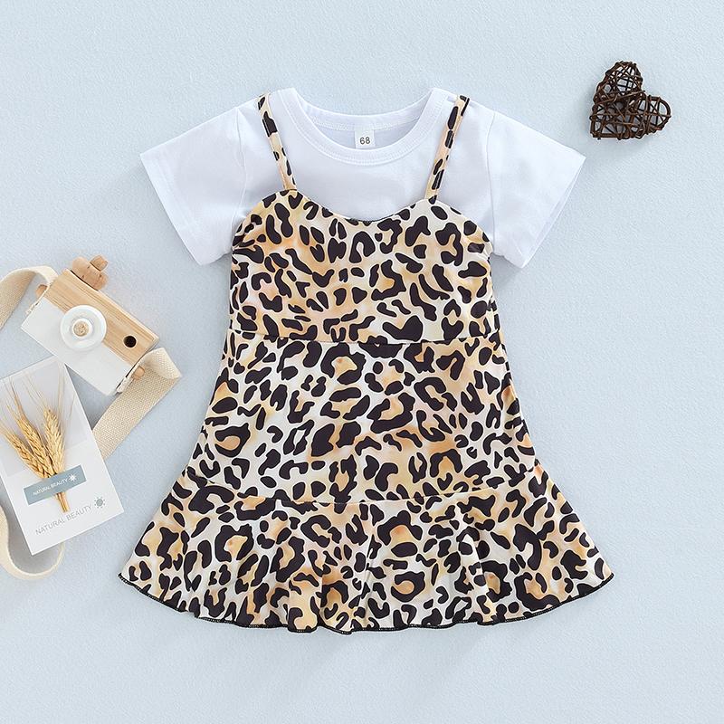 Clothing Sets 2pcs Summer Lovely Baby Girls Clothes 0-24M Short Sleeve Solid T Shirts Leopard Slip DressClothing, As pic
Clothing Sets 2pcs Summer Lovely Baby Girls Clothes 0-24M Short Sleeve Solid T Shirts Leopard Slip DressClothing, As pic