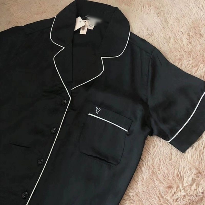 Summer Pijamas Women Set 2 Pieces Short Pamas Silk Satin Sleepwear Nightwear Lounge Wear Sleep Tops Pants Pjs Home Suit 220321