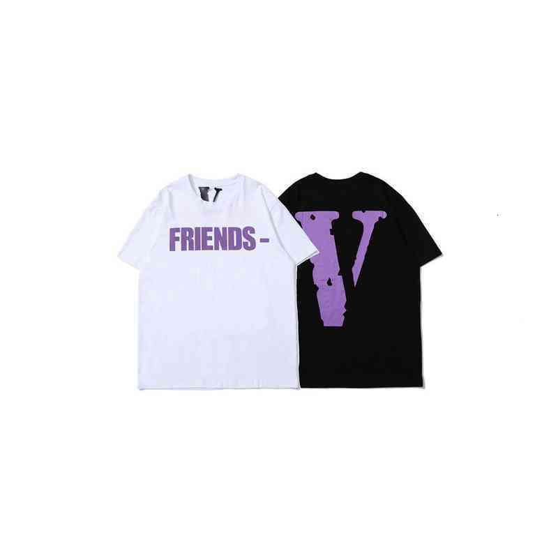 Vlones Fujiwara Co Branded Short Sleeve T-shirt Purple Big v Print Friends High Street Hip Hop Men' and Women' Trendy Half, White
Vlones Fujiwara Co Branded Short Sleeve T-shirt Purple Big v Print Friends High Street Hip Hop Men' and Women' Trendy Half, White
