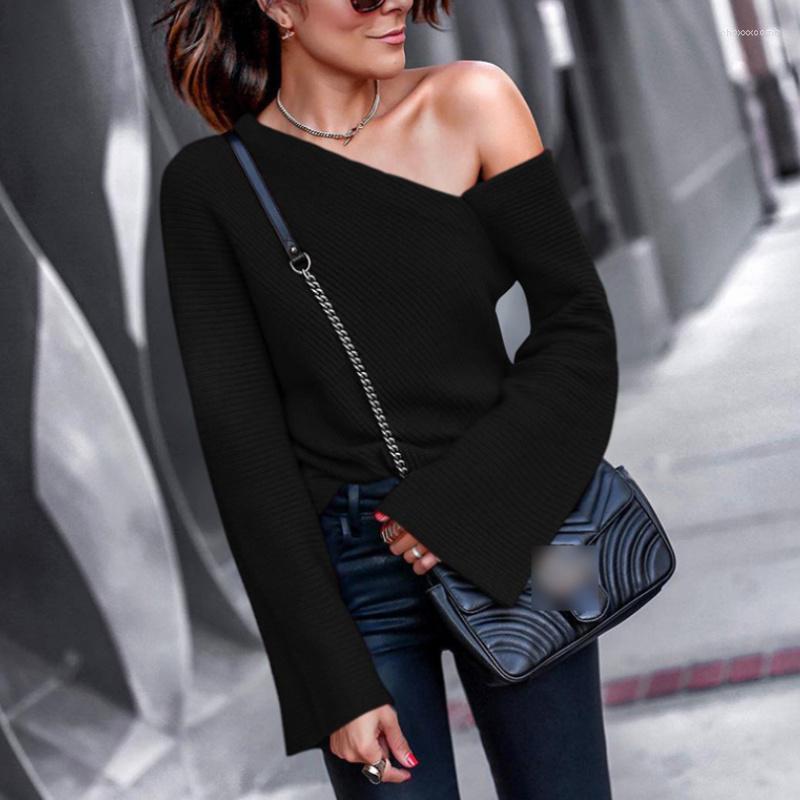 Women's Sweaters Autumn And Winter 2022 Fashion Round Neck Long Sleeve Off Shoulder T-shirt Knitted Solid Color Tees Tops, Navy blue
Women's Sweaters Autumn And Winter 2022 Fashion Round Neck Long Sleeve Off Shoulder T-shirt Knitted Solid Color Tees Tops, Navy blue