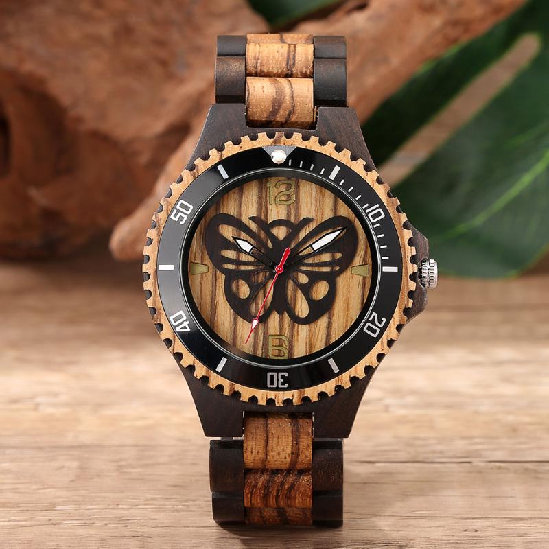 Wristwatches Vintage Ebony Wood Watches Men Butterfly Dial Three-bead Gold Analog Precise Quartz Full Wooden Band Top Luxury ClockWristwatch, Red wood
Wristwatches Vintage Ebony Wood Watches Men Butterfly Dial Three-bead Gold Analog Precise Quartz Full Wooden Band Top Luxury ClockWristwatch, Red wood