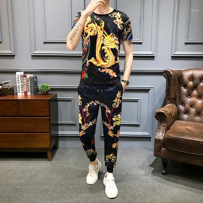 Men's Tracksuits Gold Dragon Black 2 Piece Set Tracksuit Men Short Sleeve TShirt Slim Fit Outfits 2022 High Quality Top Pants, 2008
Men's Tracksuits Gold Dragon Black 2 Piece Set Tracksuit Men Short Sleeve TShirt Slim Fit Outfits 2022 High Quality Top Pants, 2008
