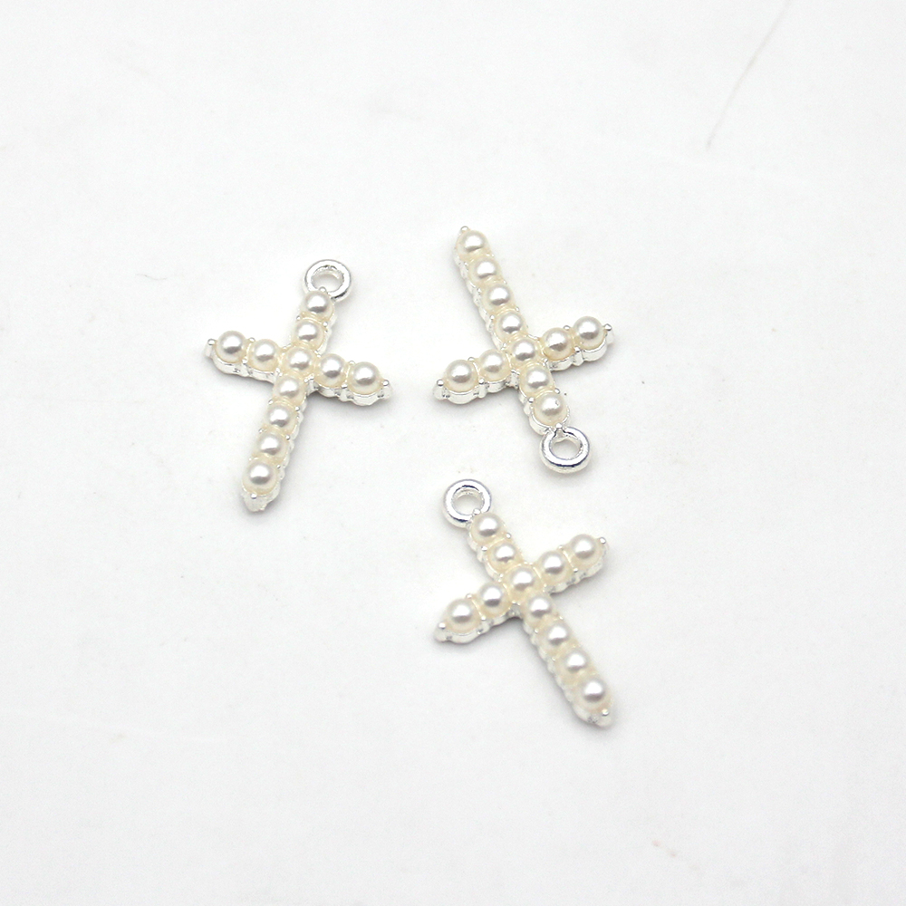 20pcs Cute Small Mix Color Religious DIY Craft Charms For Kids Christianity Enamel Rhinestone Cross Shape Pendant Charm For Bracelet /Necklace Making 