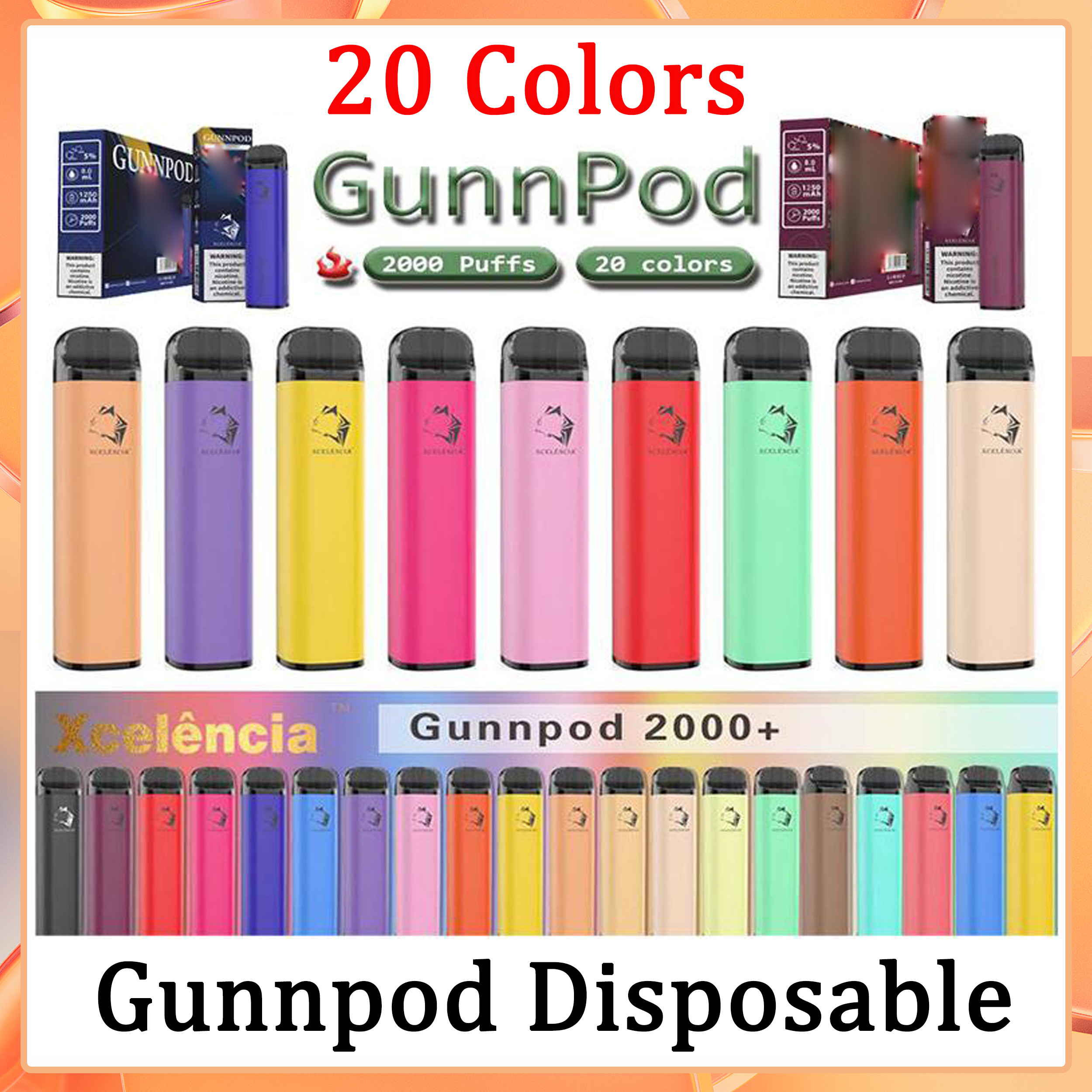 GUNNPOD Disposable Vape 1250mAh Battery 2000 Puffs E Cigarette Deivce 18350 8ml Vaporizer Starter Kit Pod Gunpod Vapes Kit Australia Free with VP logo gunnpods
GUNNPOD Disposable Vape 1250mAh Battery 2000 Puffs E Cigarette Deivce 18350 8ml Vaporizer Starter Kit Pod Gunpod Vapes Kit Australia Free with VP logo gunnpods