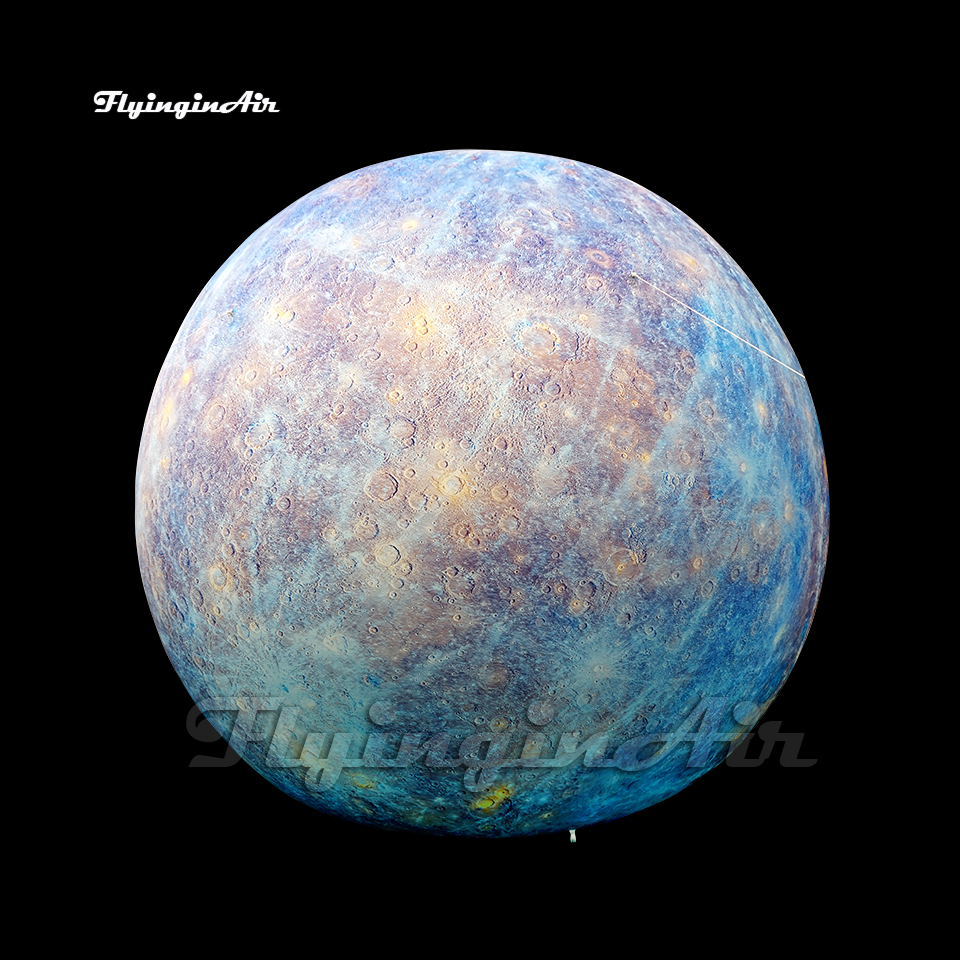 Personalized Giant Lighting Inflatable Planet Balloon 6m Printed Sphere Blow Up Planet Ball For Party Events