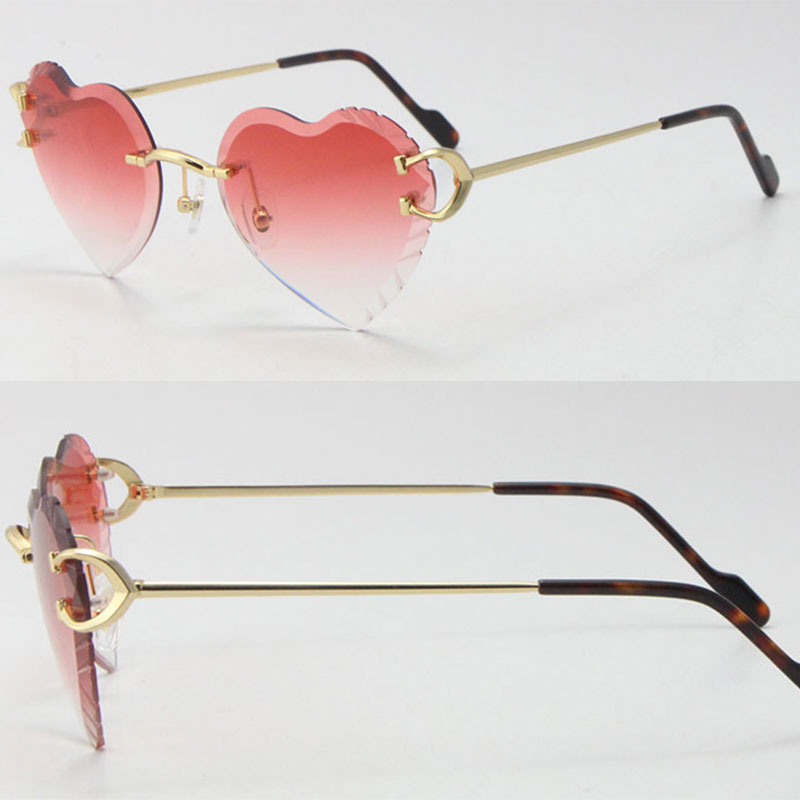 New Designer Sunglasses Womens C Decoration Metal Rimless Fashion Sun glasses Pairings Shoes bags Dia Cut Lens Angled iangle Lenses Man Woman Frames