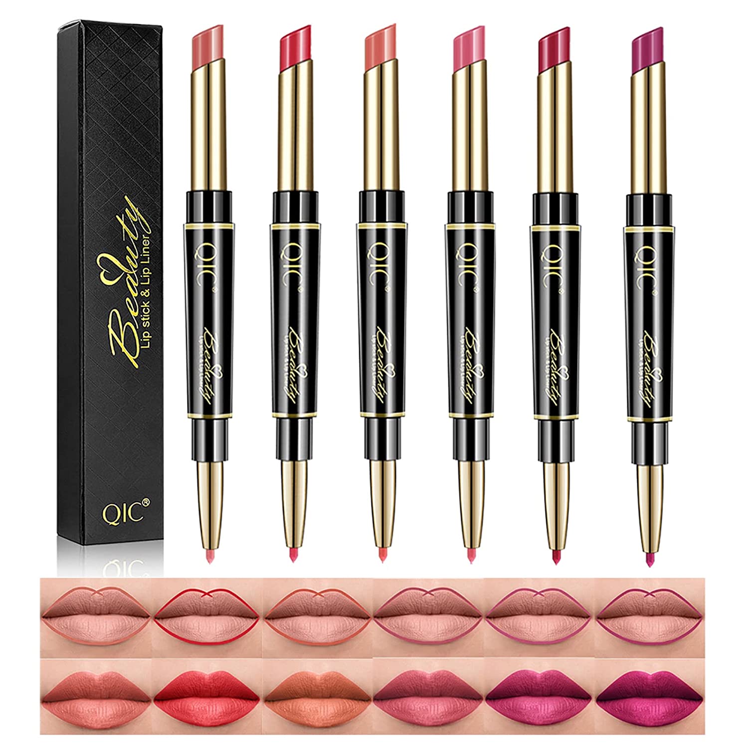 Lip Liner and Lipstick Makeup Set 2 in 1 Double Head Lipstick Waterproof Long Lasting Matte Lipgloss Gift for Daily Travel Parties Work, As picture
Lip Liner and Lipstick Makeup Set 2 in 1 Double Head Lipstick Waterproof Long Lasting Matte Lipgloss Gift for Daily Travel Parties Work, As picture