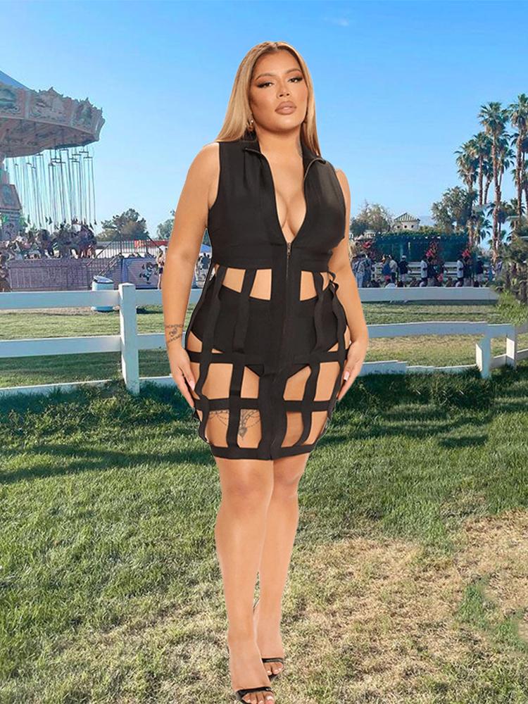 Plus Size Dresses Women Summer Dress Clubwear Plaid Hollow Out Sleeveless Tank Sexy Short Wholesale Bulk DropPlus, Black
Plus Size Dresses Women Summer Dress Clubwear Plaid Hollow Out Sleeveless Tank Sexy Short Wholesale Bulk DropPlus, Black