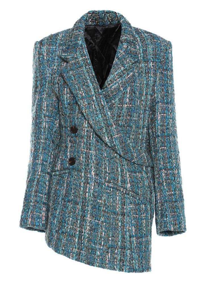 Women' Suits & Blazers Patchwork Blazer Women 2022 Autumn Winter Lapel Long Sleeve Single-breasted Irregular Casual Tweed Jacket FemaleWome, Blue
Women' Suits & Blazers Patchwork Blazer Women 2022 Autumn Winter Lapel Long Sleeve Single-breasted Irregular Casual Tweed Jacket FemaleWome, Blue