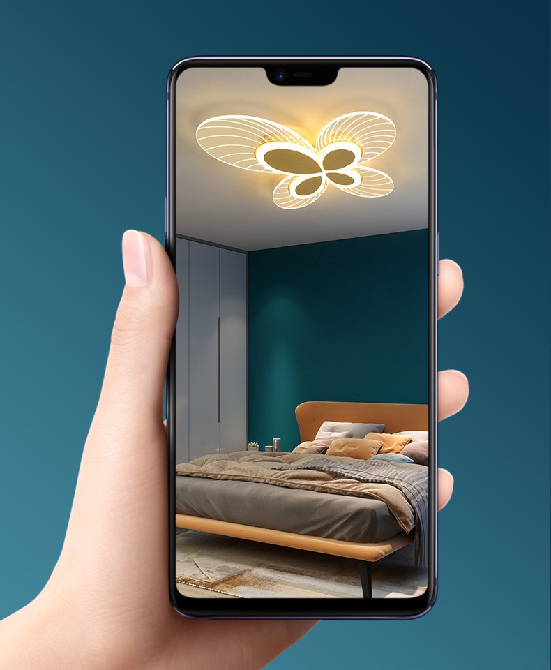 Modern Fashion LED Ceiling Light Lamp Gold Dimmable Transparent Acrylic Chandelier for Living Room Bedroom Study Decorative Lighting Le-281