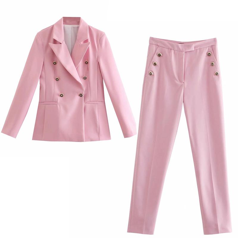 Women's Suits & Blazers Women Fashion With Metal Buttons Coat Vintage Long Sleeve Back Vents Outerwear And High Waist Slim Leggings Chic Set, Pink pants
Women's Suits & Blazers Women Fashion With Metal Buttons Coat Vintage Long Sleeve Back Vents Outerwear And High Waist Slim Leggings Chic Set, Pink pants
