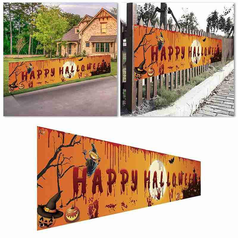 Party Decoration Outdoor Halloween Banner Pull Flag Decorations Celebrate Hanging Decor Porch Background Supplies Signs Foldable5457489