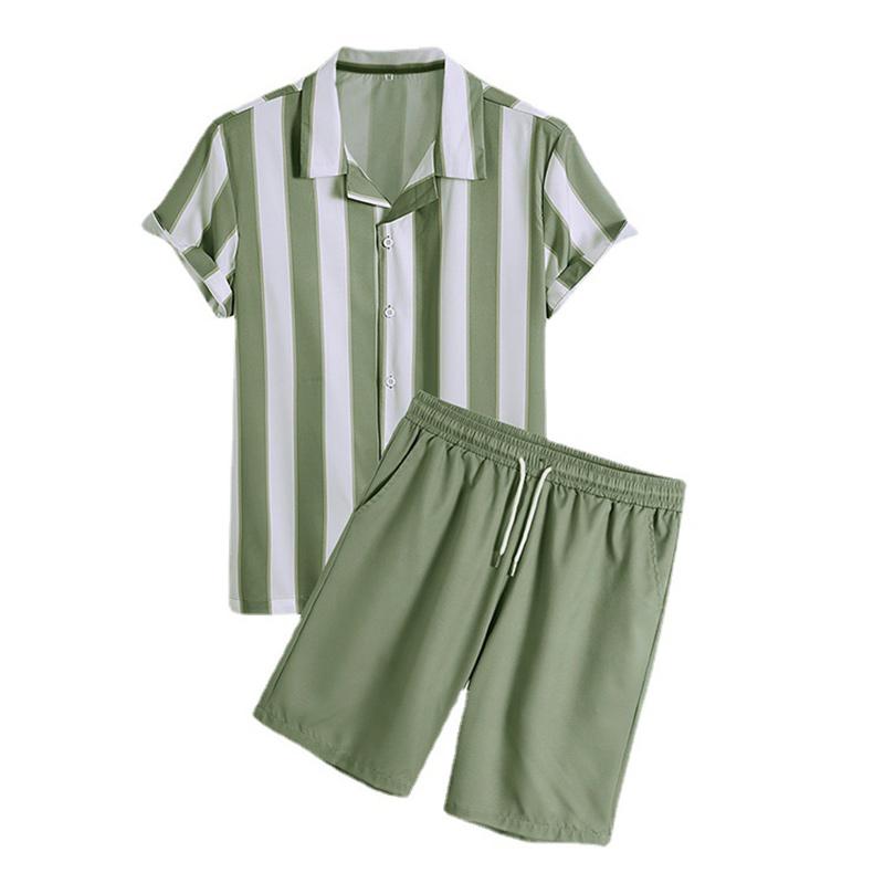 Men's Tracksuits Summer Set Men Beach Short Sleeve Shirts Shorts 2 PCS Suit Hawaiian Style Striped Printing Casual Mens Holiday Sets, Ptz025blue
Men's Tracksuits Summer Set Men Beach Short Sleeve Shirts Shorts 2 PCS Suit Hawaiian Style Striped Printing Casual Mens Holiday Sets, Ptz025blue