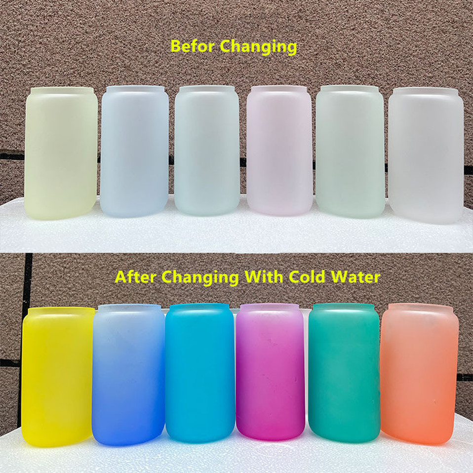 Wholesale Sublimation 16oz Cold Color Changing Glass Tumblers Frosted Cups Bottle Cola Beer Can Beverage Mugs Bamboo Lid And Straws sxjun1, Mixed colors
Wholesale Sublimation 16oz Cold Color Changing Glass Tumblers Frosted Cups Bottle Cola Beer Can Beverage Mugs Bamboo Lid And Straws sxjun1, Mixed colors