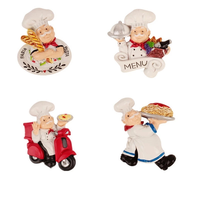 4/5Pcs 3D Fridge Magnets for Kids Children Home Kitchen Decor Resin Funny Chef Food Magnets for the Refrigerator Stickers