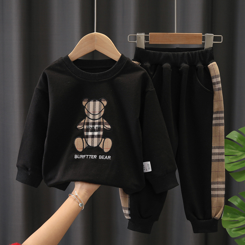Toddler Kids Baby Boys Clothes Set Long-sleeved Bear Print Round Neck Hoodies and Elastic Long Pants, Black
Toddler Kids Baby Boys Clothes Set Long-sleeved Bear Print Round Neck Hoodies and Elastic Long Pants, Black