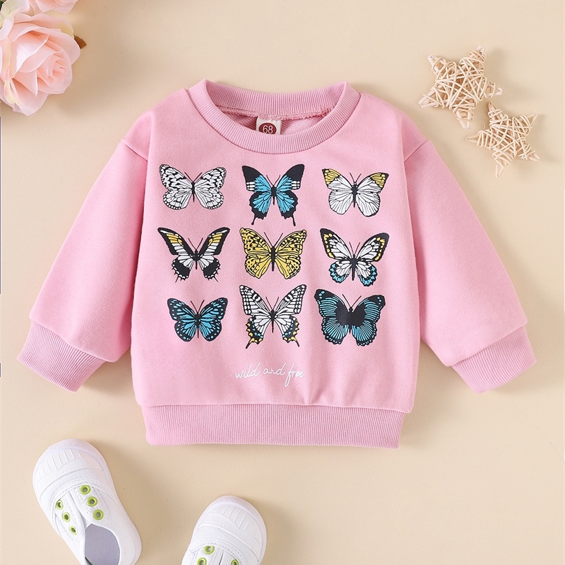 Baby Butterfly & Slogan Graphic Sweatshirt SHE