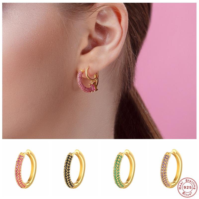 Hoop & Huggie Aide 925 Sterling Silver Rose Red Purple Zircon Big Circle Earrings Luxury Round Crystal CZ Loops Piercing Ohrringe JewelryHoo
Hoop & Huggie Aide 925 Sterling Silver Rose Red Purple Zircon Big Circle Earrings Luxury Round Crystal CZ Loops Piercing Ohrringe JewelryHoo