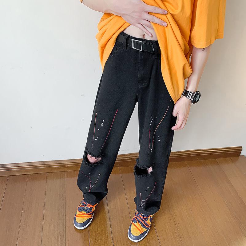 Men's Jeans Summer Ripped Men Fashion Splash Ink Casual Straight Streetwear Loose Hip Hop Hole Denim Pants Mens TrousersMen's, Black
Men's Jeans Summer Ripped Men Fashion Splash Ink Casual Straight Streetwear Loose Hip Hop Hole Denim Pants Mens TrousersMen's, Black