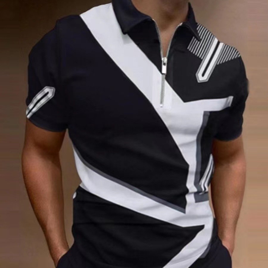 3D printed zipper polo shirt short sleeve loose European quick drying Lapel pure brown
3D printed zipper polo shirt short sleeve loose European quick drying Lapel pure brown