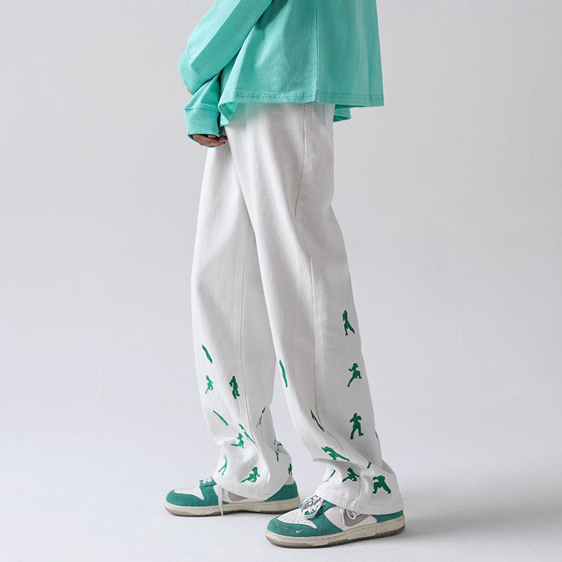 Men's Pants EOENKKY/Y2K Men's Jeans European And American High Street Hip-hop Tide Brand Straight Loose Wide-leg Ins Trendy TrousersMen', White
Men's Pants EOENKKY/Y2K Men's Jeans European And American High Street Hip-hop Tide Brand Straight Loose Wide-leg Ins Trendy TrousersMen', White
