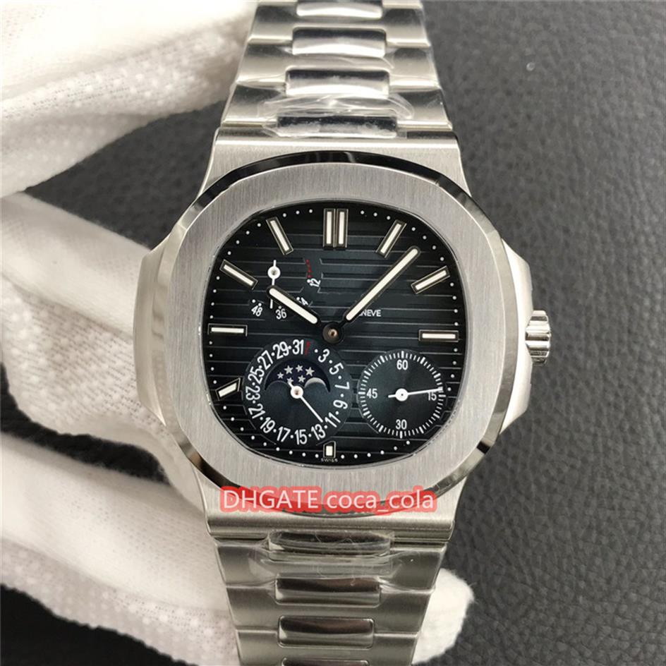5712 Moon Phase PP240 Automatic Mens Watch Power Reserve D-Blue Texture Dial Stainless Steel Bracelet TOP Editio men Wristwatches336I
5712 Moon Phase PP240 Automatic Mens Watch Power Reserve D-Blue Texture Dial Stainless Steel Bracelet TOP Editio men Wristwatches336I