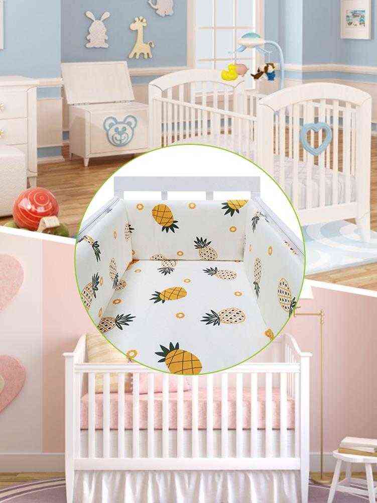 One Piece Children's Crib Bumper Baby Head Protector Baby Bed Protection Bumper Printed Fence Cotton Cot Railing Bumpers For Kid G220421