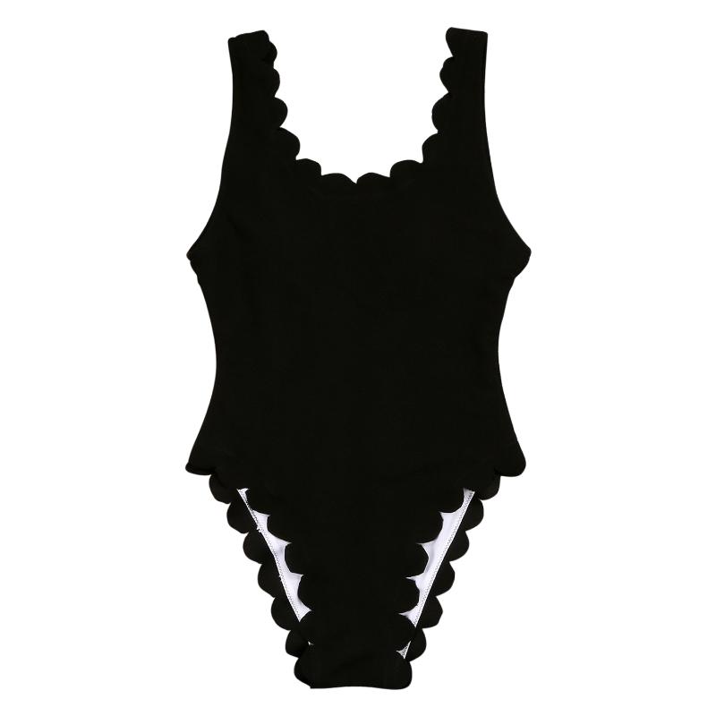 Women' Swimwear Sexy Women Scalloped Textured Fan-shaped One-piece Swimsuit Solid Color Push Up Padded Beach Swimming Suit, Black
Women' Swimwear Sexy Women Scalloped Textured Fan-shaped One-piece Swimsuit Solid Color Push Up Padded Beach Swimming Suit, Black