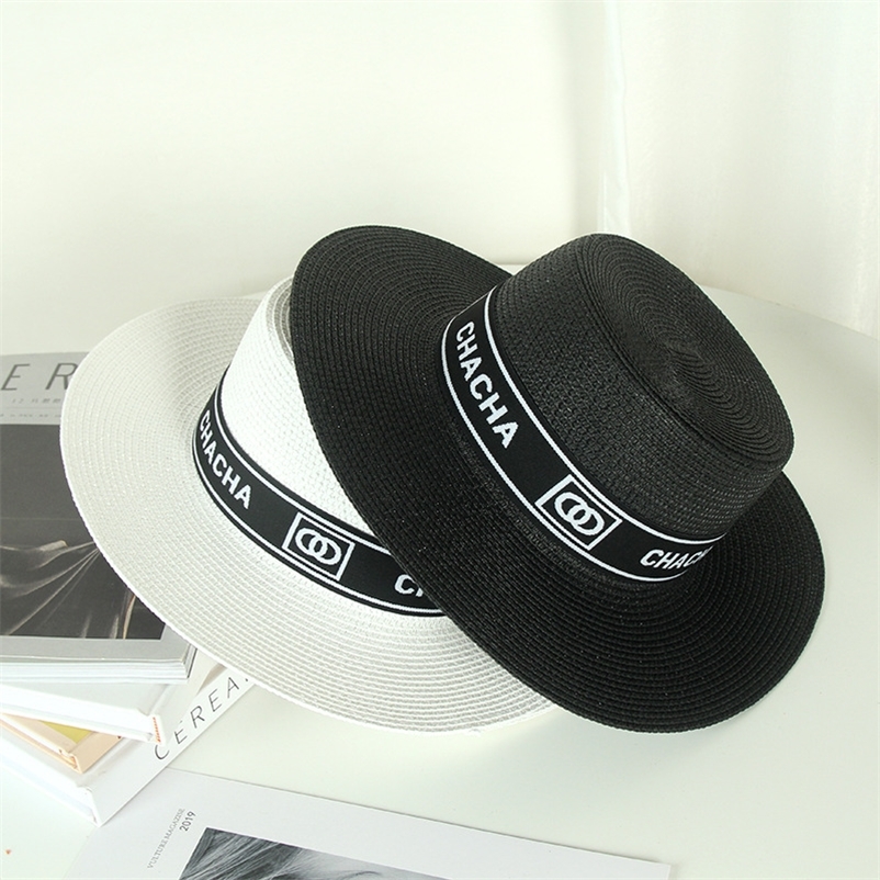 Trendy Luxury Designer Letter Round Flat Top Straw Beach Hat Lady Boater Sun Caps Panama Straw Fedora Women's Travel Bucket Hat 220630, White d
Trendy Luxury Designer Letter Round Flat Top Straw Beach Hat Lady Boater Sun Caps Panama Straw Fedora Women's Travel Bucket Hat 220630, White d