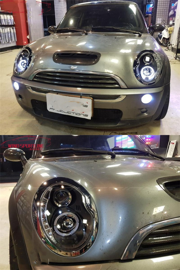 Head Lamp for MINI R53 LED Headlight 2001-2006 Headlights R50 R52 DRL Turn Signal High Beam Angel Eye Projector Lens