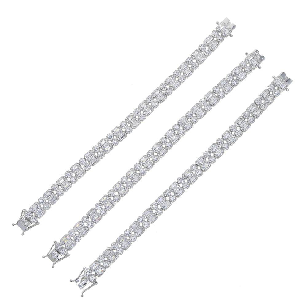 Lab Dia Bracelet: Iced Out Bg Tennis Chain in Sier for Men & Women