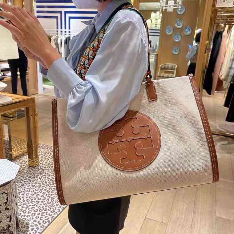 women's bag TB Canvas Tote Bag same Ella cowhide kink canvas large capacity shopping bag one shoulder wm, Large brown
women's bag TB Canvas Tote Bag same Ella cowhide kink canvas large capacity shopping bag one shoulder wm, Large brown