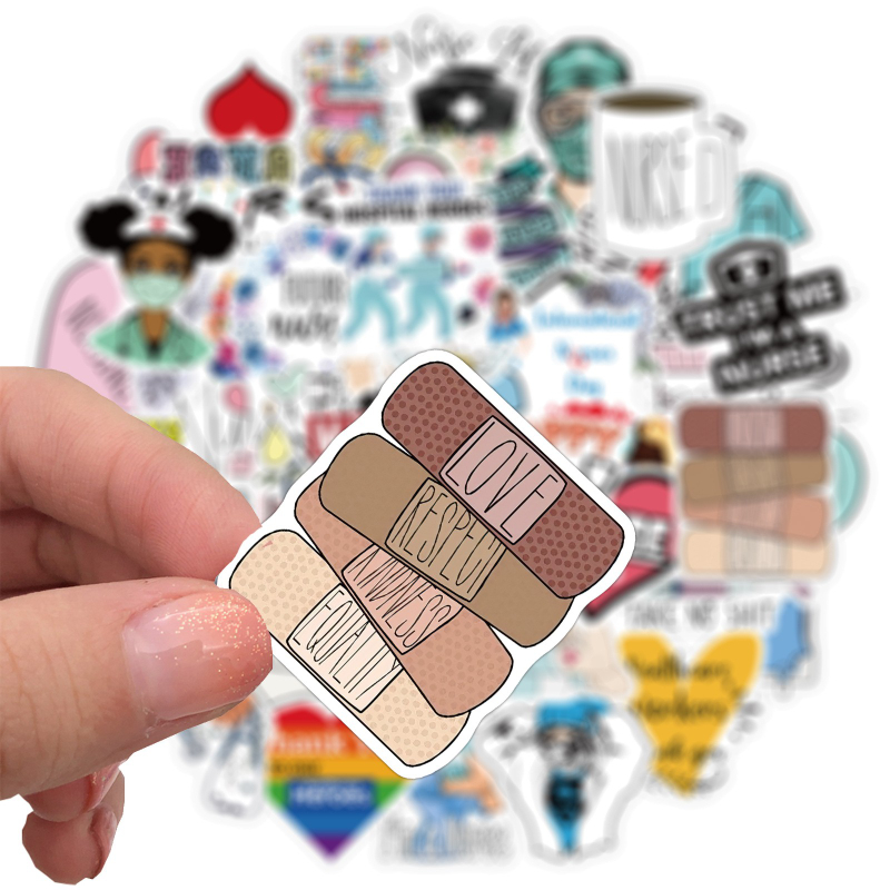 50Pcs/Lot International Nurses Day Sticker graffiti Stickers for DIY Luggage Laptop Skateboard Motorcycle Bicycle Stickers