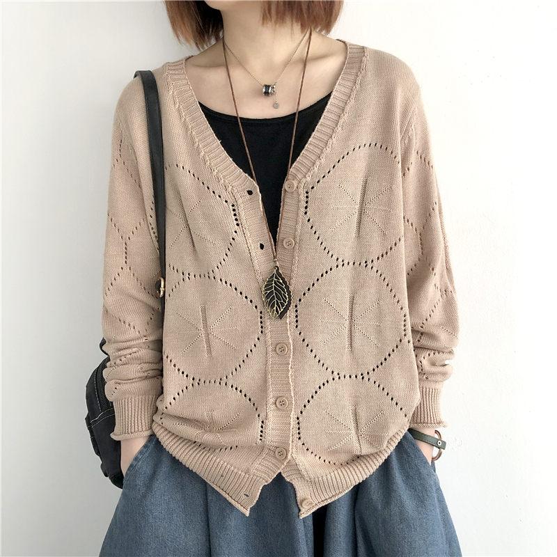 Women's Knits & Tees Spring Long Sleeve Knitted Cardigan Women's Thin Outer Top Loose Large Size V-Neck Casual Design Dollow Sweater Coa, Black
Women's Knits & Tees Spring Long Sleeve Knitted Cardigan Women's Thin Outer Top Loose Large Size V-Neck Casual Design Dollow Sweater Coa, Black